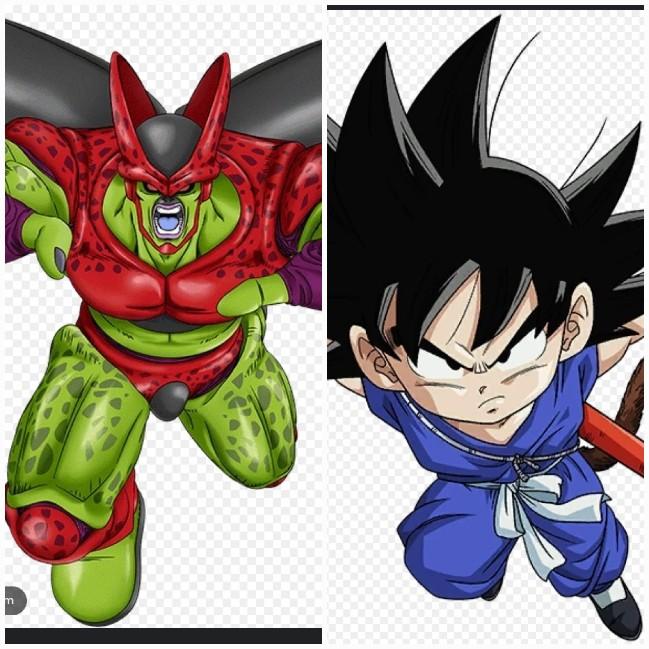Cell vermelho/ Goku Kid
